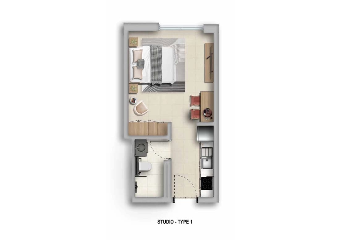 Manarat Living Studio Layout 1