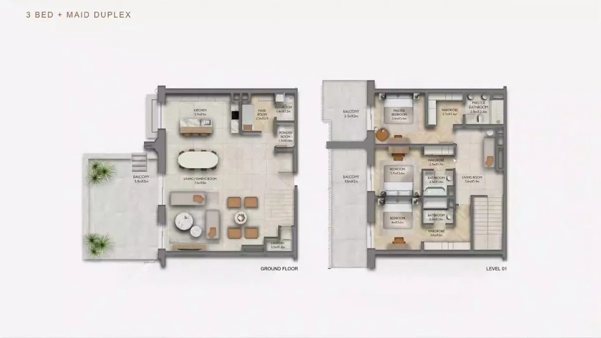 Expo Golf Villas 3 Bedroom Layout 1